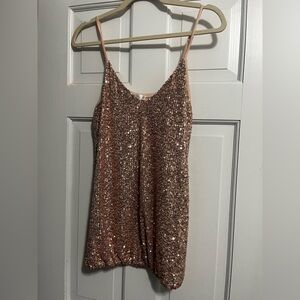VENUS Sequin Camisole - Rose Gold
